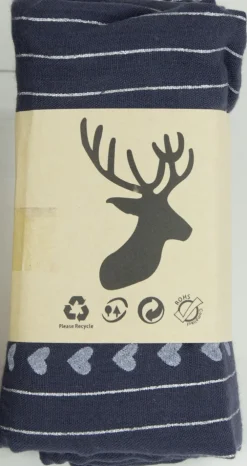 Halstuch Schal Unifarben mit Herzen und Glitzer Streifen 185 x 70 cm | Dunkelblau