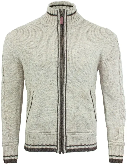Herren Trachten Strickjacke Kunz Natur Braun