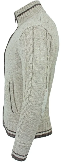 Herren Trachten Strickjacke Kunz Natur Braun