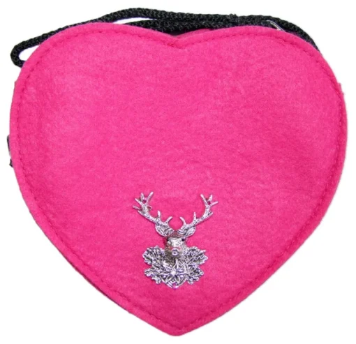 Herz Trachtentasche mit Hirsch | Pink