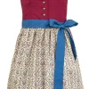 Hiebaum Damen Dirndl "Katharina" - Traditionell | Rot Blau 60cm