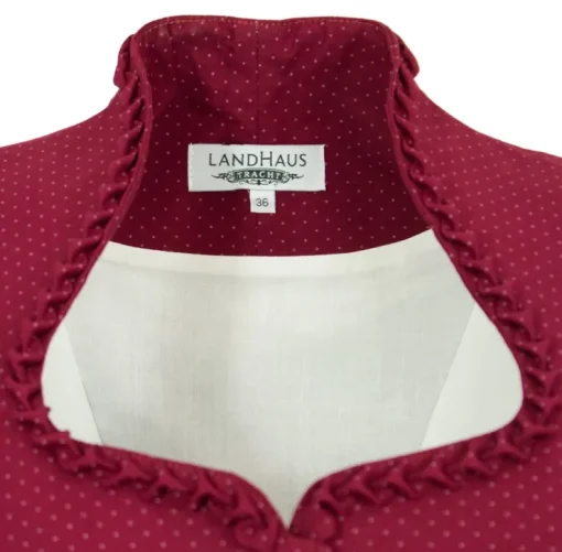 Hiebaum Damen Dirndl "Katharina" - Traditionell | Rot Blau 60cm
