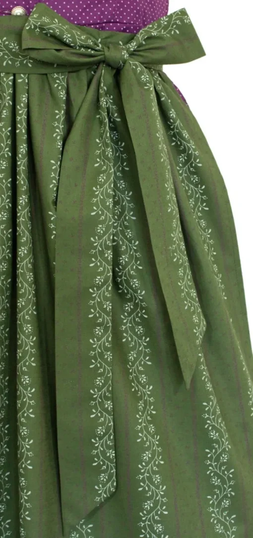 Hiebaum Damen Dirndl "Maria" -Traditionell | Lila Grün 60cm