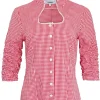 Hiebaum Damen Langarm Trachten Bluse "Nora" | Rot
