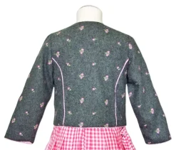Hochwertige Trachtenjacke Mädchen Hüftlang Grau