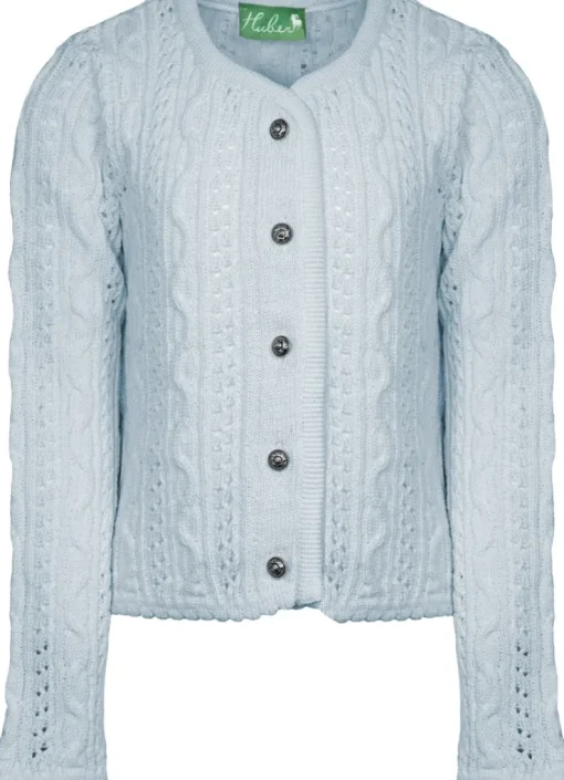 Huber Trachten Strickjacke "Alia" für Mädchen | Eisblau