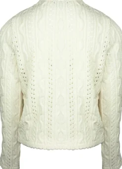 Huber Trachten Strickjacke "Alia" für Mädchen | Creme Weiß