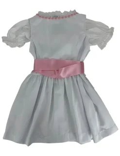 Isar-Trachten Baby Dirndl "Maite" 3-tlg. mit Bluse 63001 | Weiß Rosa