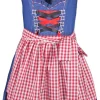 Isar-Trachten Jugend Dirndl "Laura" Jeanslook 44937 | Blau Rot
