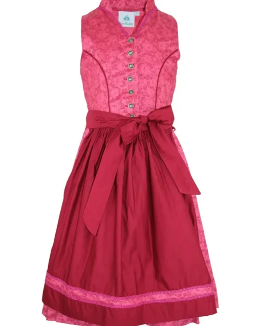 Isar-Trachten Jugend Dirndl "Milla" 43644 | Rot Rosa