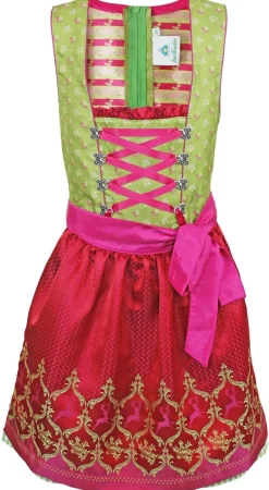 Isar-Trachten Jugend Dirndl "Clarissa" | Grün Pink