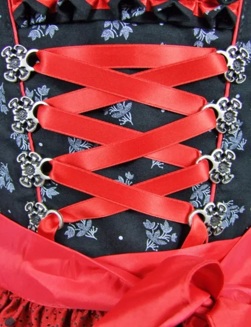 Isar-Trachten Jugend Dirndl "Ava" 2-tlg. | Schwarz Rot
