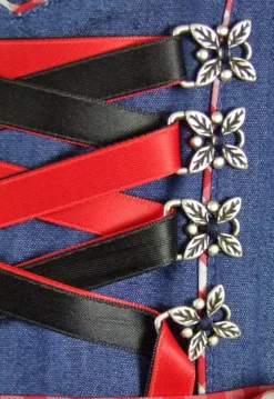 Isar-Trachten Jugend Dirndl "Laura" Jeanslook 44937 | Blau Rot
