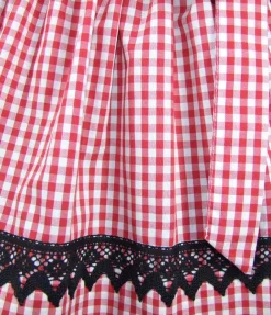 Isar-Trachten Jugend Dirndl "Laura" Jeanslook 44937 | Blau Rot