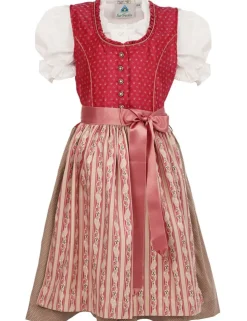 Isar-Trachten Kinder Dirndl "Nadine" 3-tlg. mit Bluse 43232 | Festlich Beere Taupe