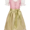 Isar-Trachten Kinder Dirndl "Prinzess" 3-tlg. mit Bluse 43102 | Festlich - Rosa Grün