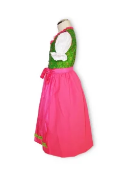 Isar-Trachten Kinder Dirndl "Mandy" 3-tlg. mit Bluse 64143 | Festlich Pink Grün