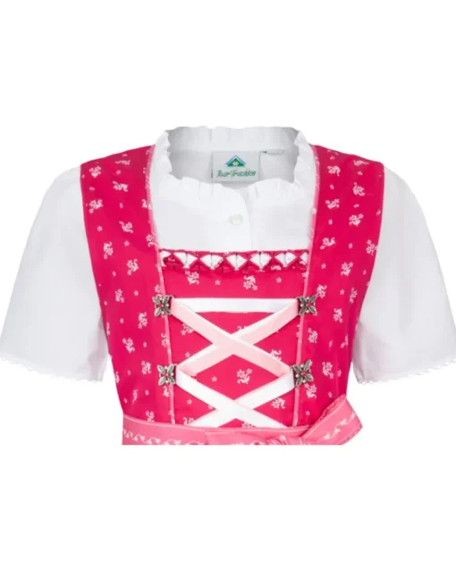 Isar-Trachten Kinder Dirndl "Victoria" 3-tlg. mit Bluse 52415 | Pink Rosa