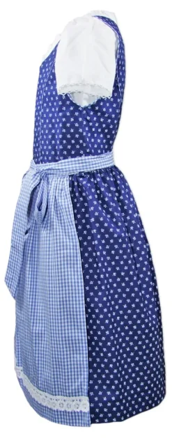 Isar-Trachten Kinder Dirndl "Melanie" 3-tlg. mit Bluse 64376 | Traditionell Blau