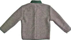 Isar-Trachten Kinder Janker mit Stehkragen 47087 | Strickjacke Braun