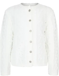 Isar-Trachten Kinder Strickjacke "Leonie" Ajourmuster 47063 | Natur