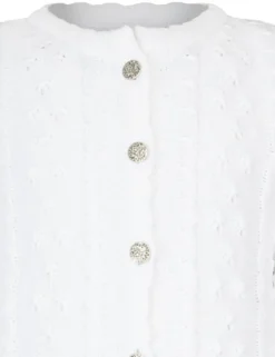 Isar-Trachten Kinder Strickjacke "Leonie" Ajourmuster 47063 | Weiß