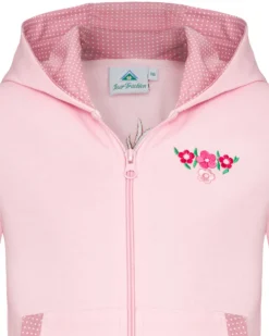 Isar-Trachten Mädchen Sweatshirt Hoodie mit Stickerei 57303 | Rosa