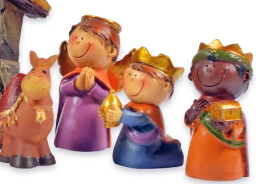 Kinder Krippenfiguren Set 12-tlg. mit Stall - 2,5-9,0 cm | 78356 - Weihnachtskrippe
