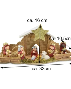 Kinderkrippe Weihnachtskrippe mit LED Beleuchtung | 12476