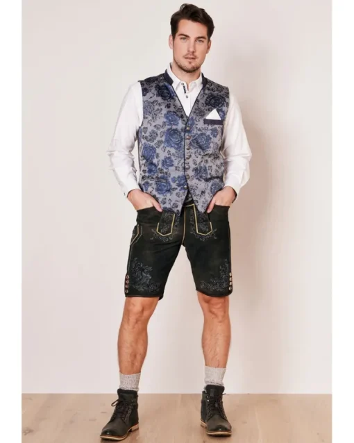Krüger BUAM Trachten Weste "Dustin" 951466 | Grau Blau