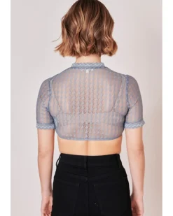 Krüger Collection Dirndlbluse "Bernarda" Kurzarm 216367 | Hellblau