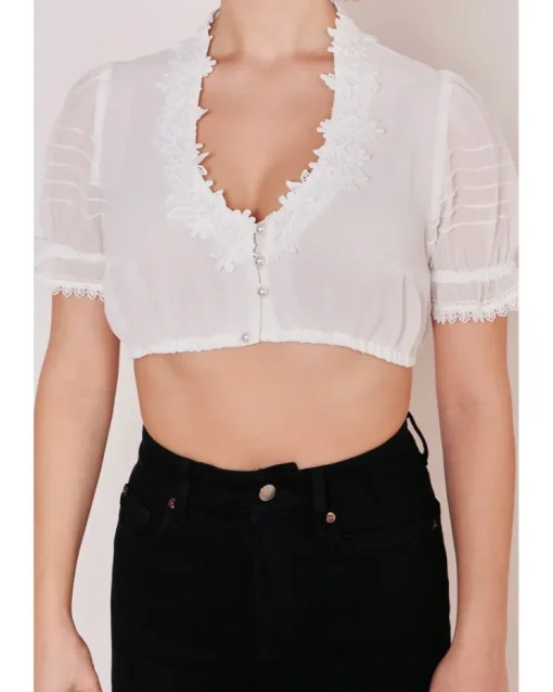 Krüger Collection Dirndlbluse "Luka" Kurzarm 211466 | Ecru
