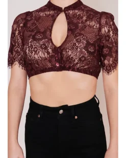 Krüger Collection Dirndlbluse "Teona" Halbarm 213166 | Bordeaux