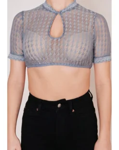 Krüger Collection Dirndlbluse "Bernarda" Kurzarm 216367 | Hellblau