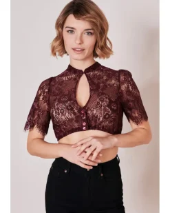 Krüger Collection Dirndlbluse "Teona" Halbarm 213166 | Bordeaux