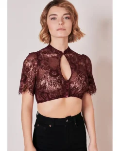 Krüger Collection Dirndlbluse "Teona" Halbarm 213166 | Bordeaux