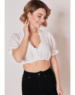 Krüger Collection Dirndlbluse "Luka" Kurzarm 211466 | Ecru