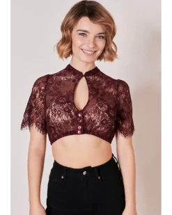 Krüger Collection Dirndlbluse "Teona" Halbarm 213166 | Bordeaux