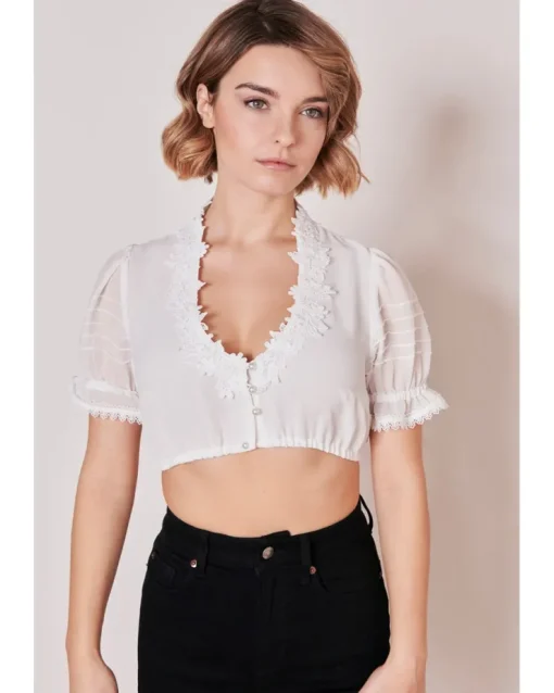 Krüger Collection Dirndlbluse "Luka" Kurzarm 211466 | Ecru