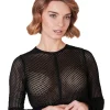 Krüger Collection Langarm Dirndlbluse "Araceli" mit Lochspitze 216267 | Schwarz