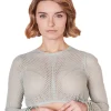 Krüger Collection Langarm Dirndlbluse "Araceli" mit Lochspitze 216267 | Hellgrün