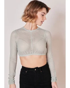 Krüger Collection Langarm Dirndlbluse "Araceli" mit Lochspitze 216267 | Hellgrün