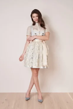 Krüger Dirndl "Dalina" Spitzenschürze 412465 | Hellblau Creme 50cm