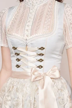Krüger Dirndl "Dalina" Spitzenschürze 412465 | Hellblau Creme 50cm