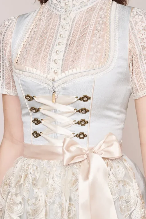 Krüger Dirndl "Dalina" Spitzenschürze 412465 | Hellblau Creme 50cm