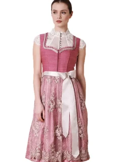 Krüger Dirndl "Pati" mit Spitzenschürze 116165 | Pink 70cm