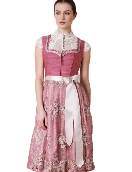 Krüger Dirndl "Pati" mit Spitzenschürze 116165 | Pink 70cm