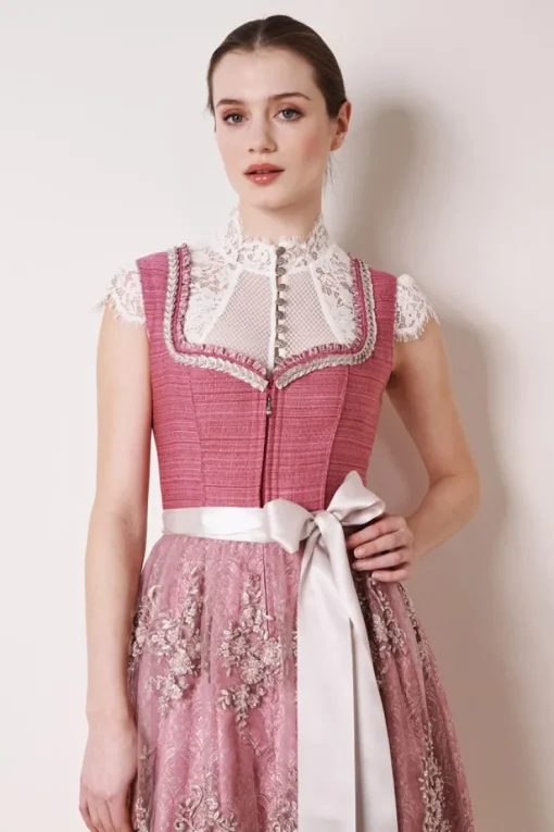 Krüger Dirndl "Pati" mit Spitzenschürze 116165 | Pink 70cm