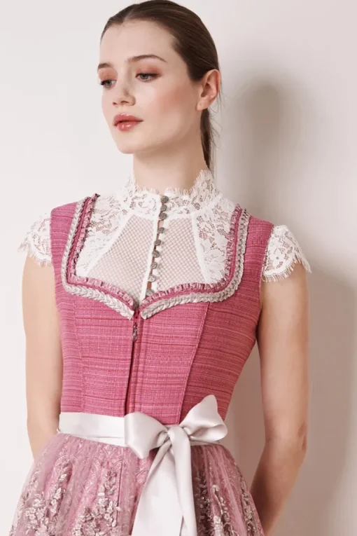 Krüger Dirndl "Pati" mit Spitzenschürze 116165 | Pink 70cm