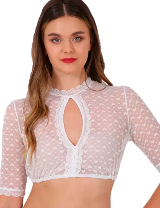 Krüger Dirndlbluse "Kiana" mit Lochausschnitt 037182 | Ecru